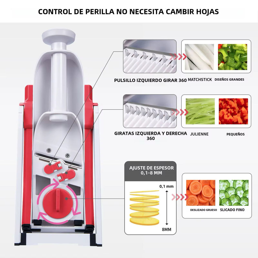 Rebanadora de Verduras Multifunción – 30 Cortes en Segundos