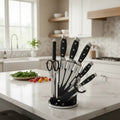 Juego de Cuchillos de Cocina Premium (9 Piezas) con Soporte Giratorio